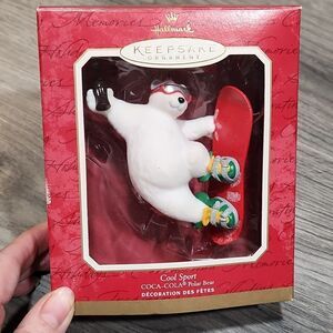 NIB Vintage COKE-COLA Cool Sport Polar Bear Hallmark Ornament